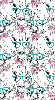 Blackout roller blind for window Giraffe with glasses
