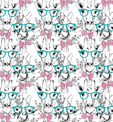 Blackout roller blind for window Giraffe with glasses