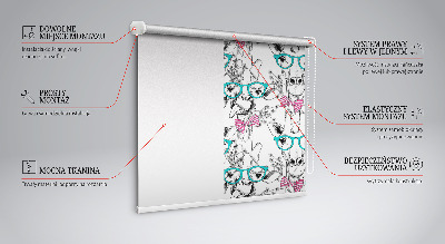 Blackout roller blind for window Giraffe with glasses