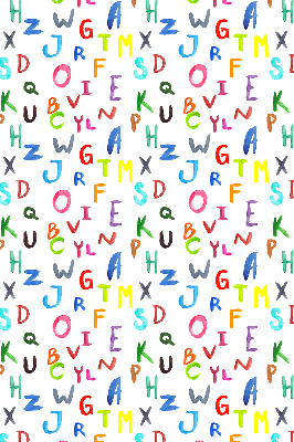 Fabric roller blind for window Colorful letters