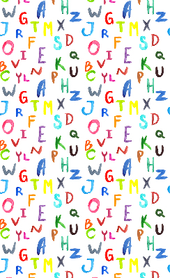 Fabric roller blind for window Colorful letters