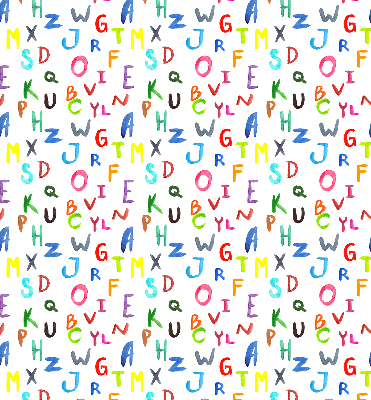Fabric roller blind for window Colorful letters