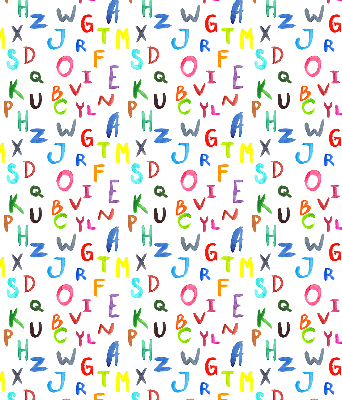Fabric roller blind for window Colorful letters