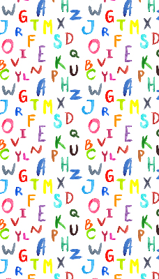 Fabric roller blind for window Colorful letters