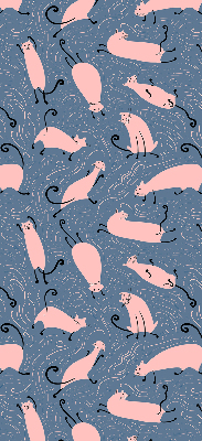 Blackout roller blind for window Pink cats