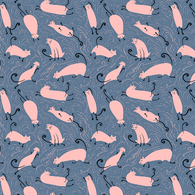Blackout roller blind for window Pink cats