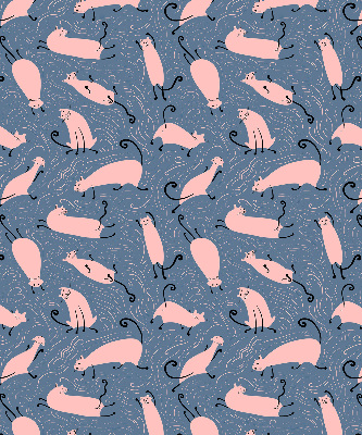 Blackout roller blind for window Pink cats