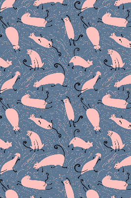Blackout roller blind for window Pink cats