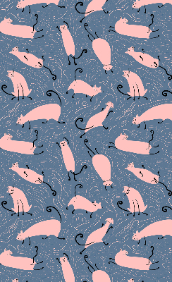 Blackout roller blind for window Pink cats