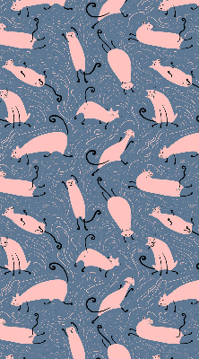 Blackout roller blind for window Pink cats