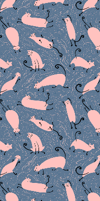 Blackout roller blind for window Pink cats