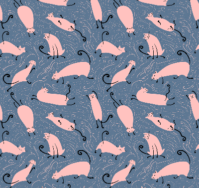 Blackout roller blind for window Pink cats