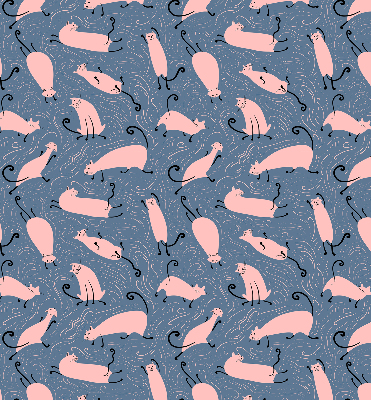 Blackout roller blind for window Pink cats