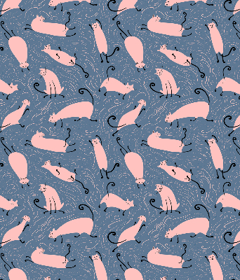 Blackout roller blind for window Pink cats