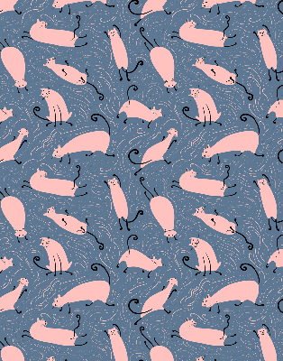 Blackout roller blind for window Pink cats