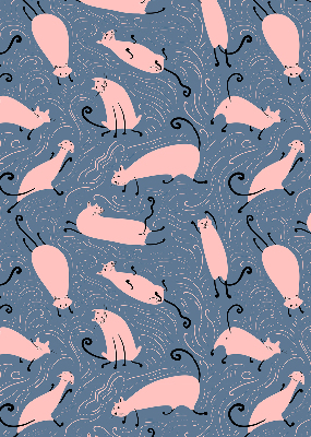 Blackout roller blind for window Pink cats