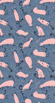 Blackout roller blind for window Pink cats