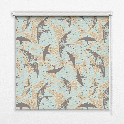 Fabric roller blind for window Swallows