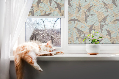 Fabric roller blind for window Swallows