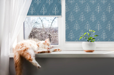 Blackout roller blind for window Trees in the rain