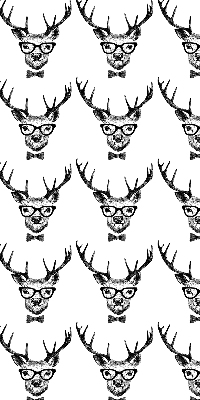 Fabric roller blind for window Reindeer with glasses