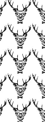 Fabric roller blind for window Reindeer with glasses