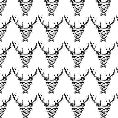 Fabric roller blind for window Reindeer with glasses