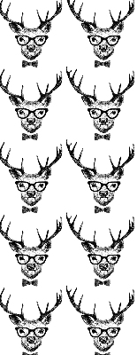 Fabric roller blind for window Reindeer with glasses