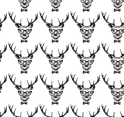 Fabric roller blind for window Reindeer with glasses