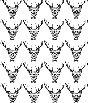 Fabric roller blind for window Reindeer with glasses
