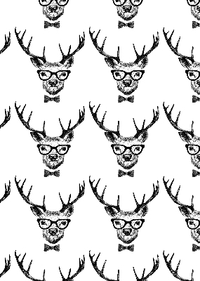 Fabric roller blind for window Reindeer with glasses
