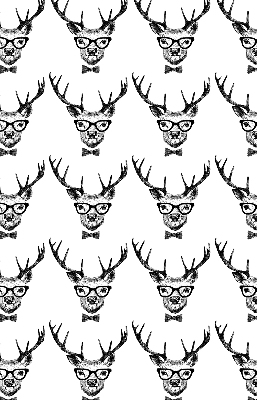 Fabric roller blind for window Reindeer with glasses