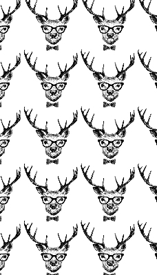 Fabric roller blind for window Reindeer with glasses