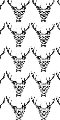 Fabric roller blind for window Reindeer with glasses