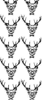 Fabric roller blind for window Reindeer with glasses