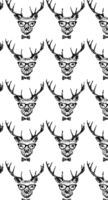 Fabric roller blind for window Reindeer with glasses