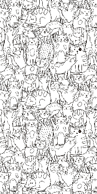 Blackout roller blind Drawn cats