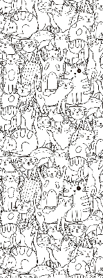 Blackout roller blind Drawn cats