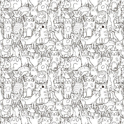 Blackout roller blind Drawn cats