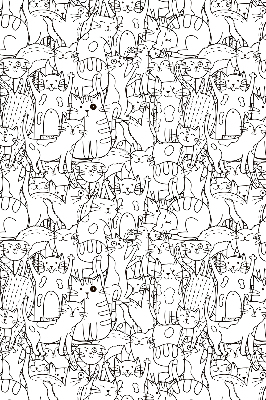 Blackout roller blind Drawn cats