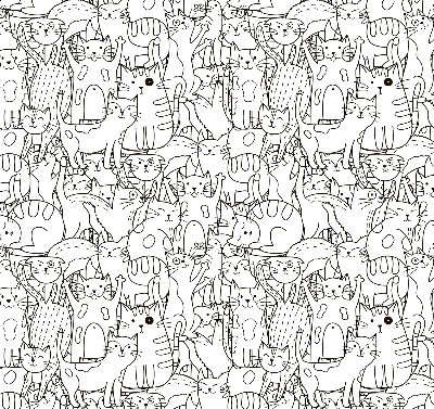 Blackout roller blind Drawn cats