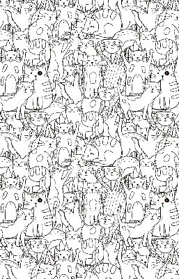 Blackout roller blind Drawn cats