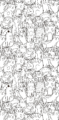 Blackout roller blind Drawn cats