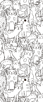 Blackout roller blind Drawn cats