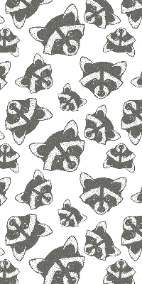Blackout roller blind for window Drawn raccoons