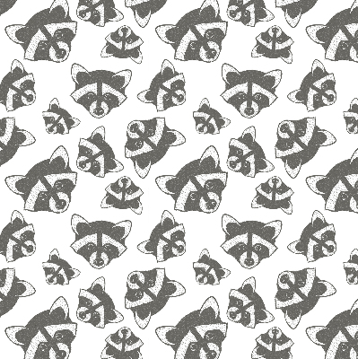 Blackout roller blind for window Drawn raccoons