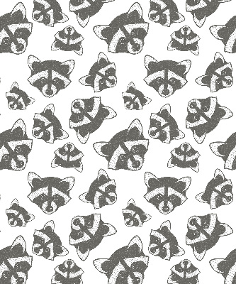 Blackout roller blind for window Drawn raccoons