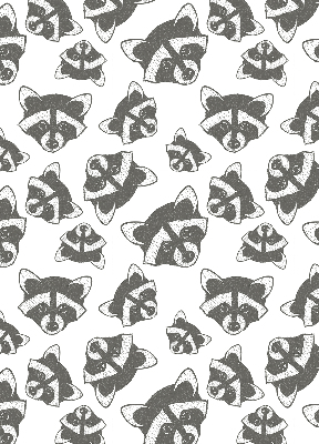 Blackout roller blind for window Drawn raccoons