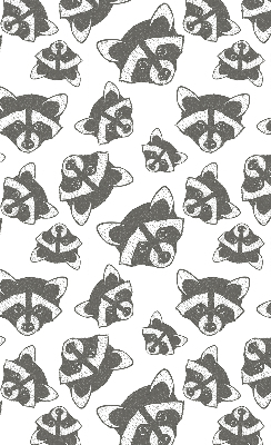 Blackout roller blind for window Drawn raccoons