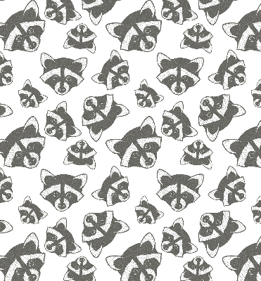 Blackout roller blind for window Drawn raccoons